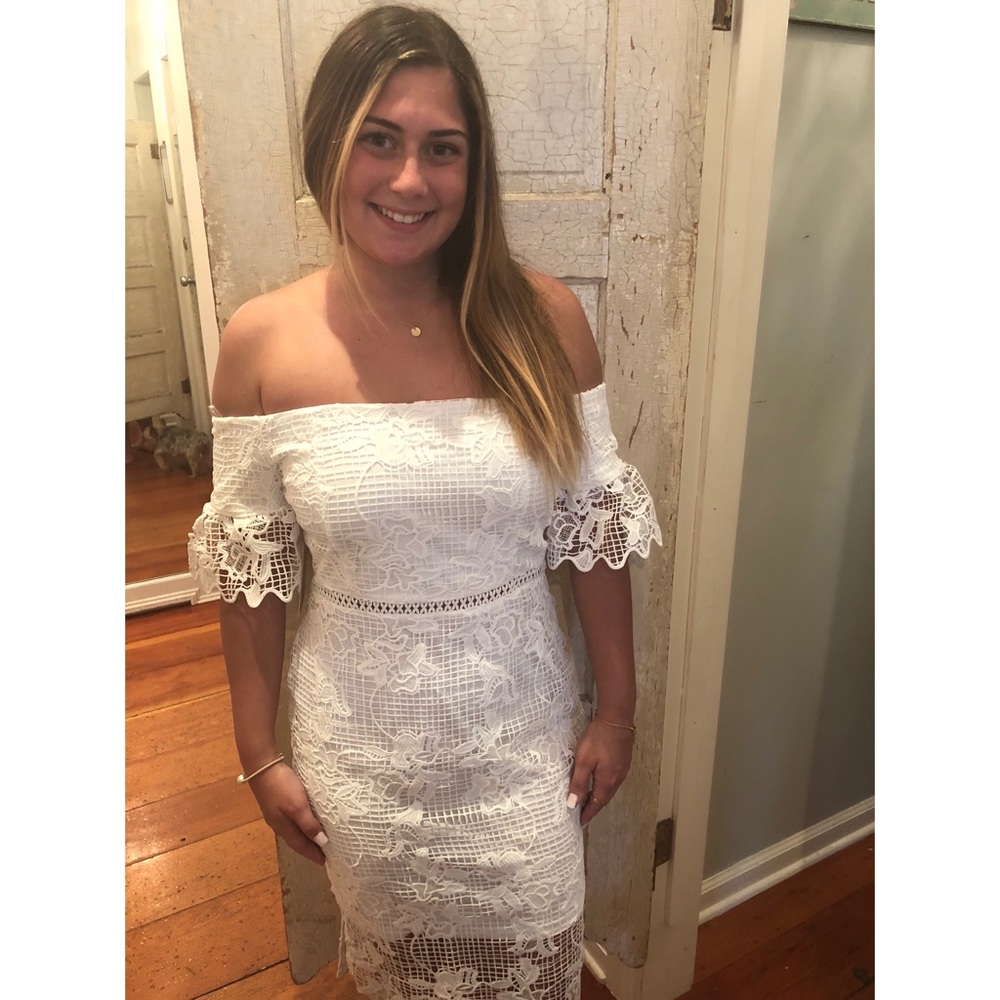 white lace dress